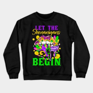 Mardi Gras Lips Let The Shenanigans Begin Kids Men Women Crewneck Sweatshirt